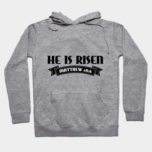 He is Risen Shirt Resurrection Christian Easter Hoodie by Therapy for Christians